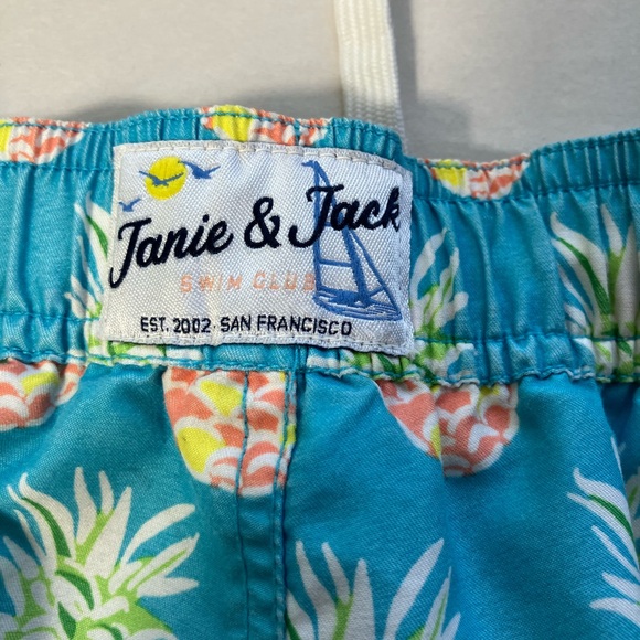 Janie And Jack Swim Trunks Sz 3T Blue Pineapples Beach Swim Summer - Picture 3 of 4
